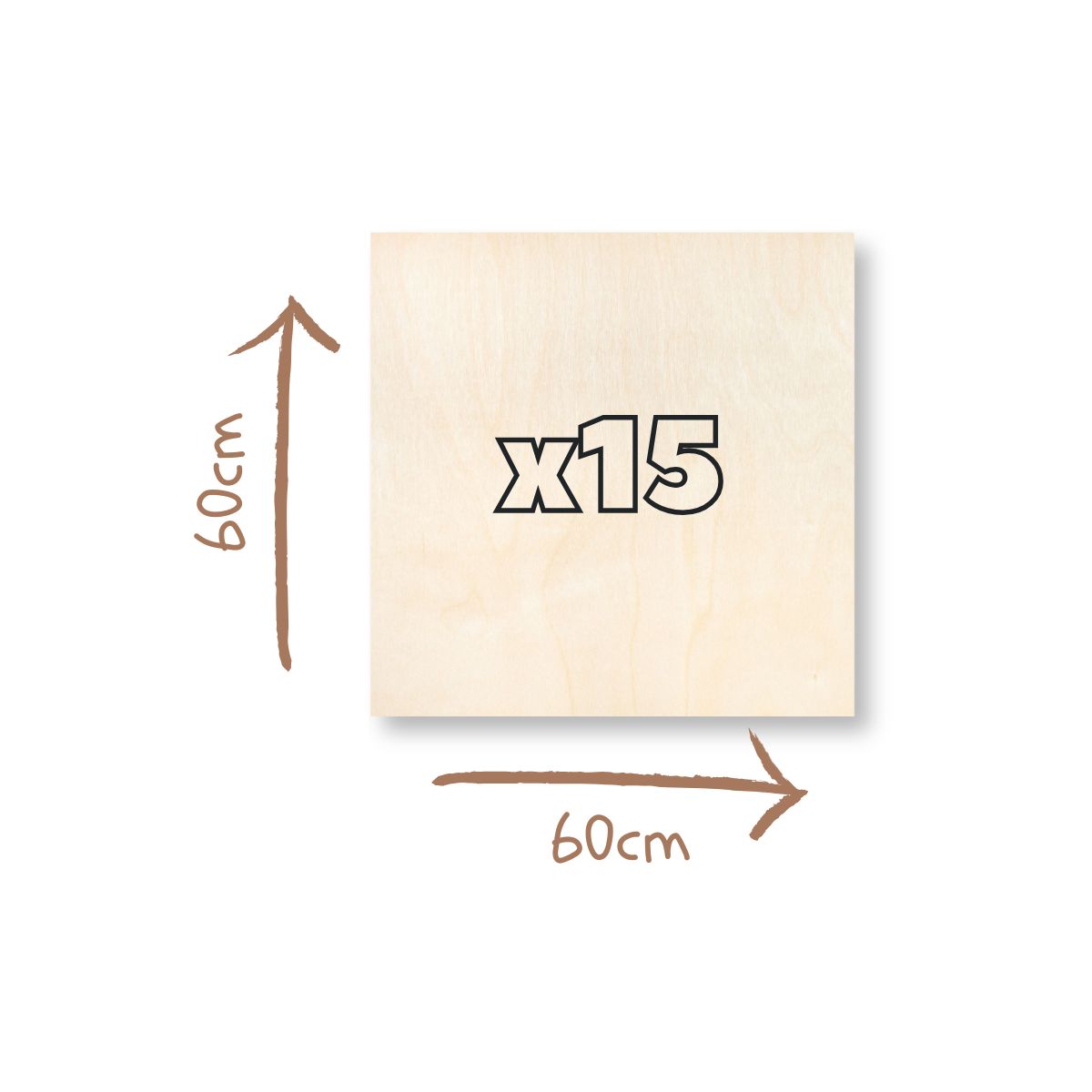 Pack Contreplaqué Laser 60x60cm Premium - Peuplier