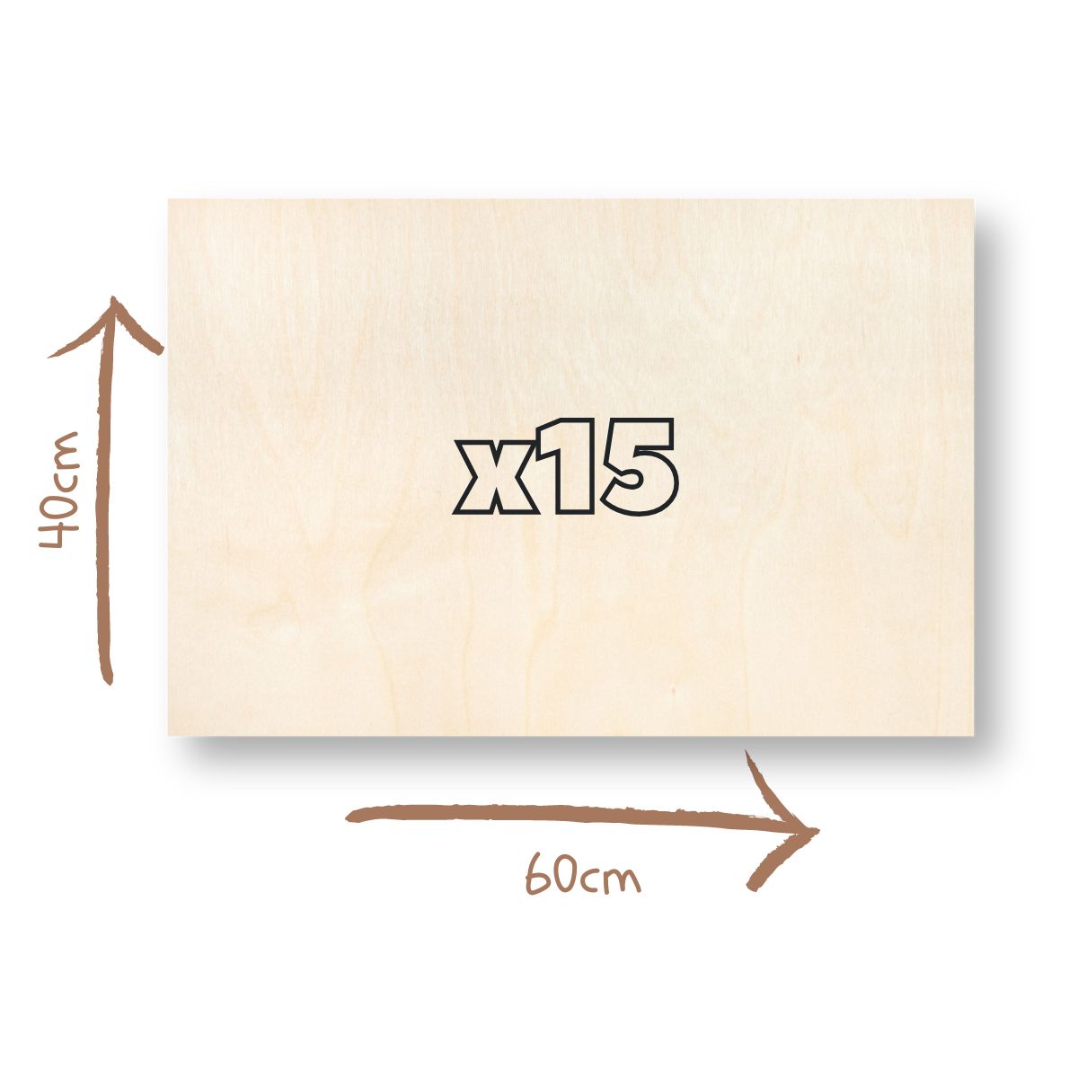 Pack Contreplaqué Laser 60x40cm Premium - Peuplier
