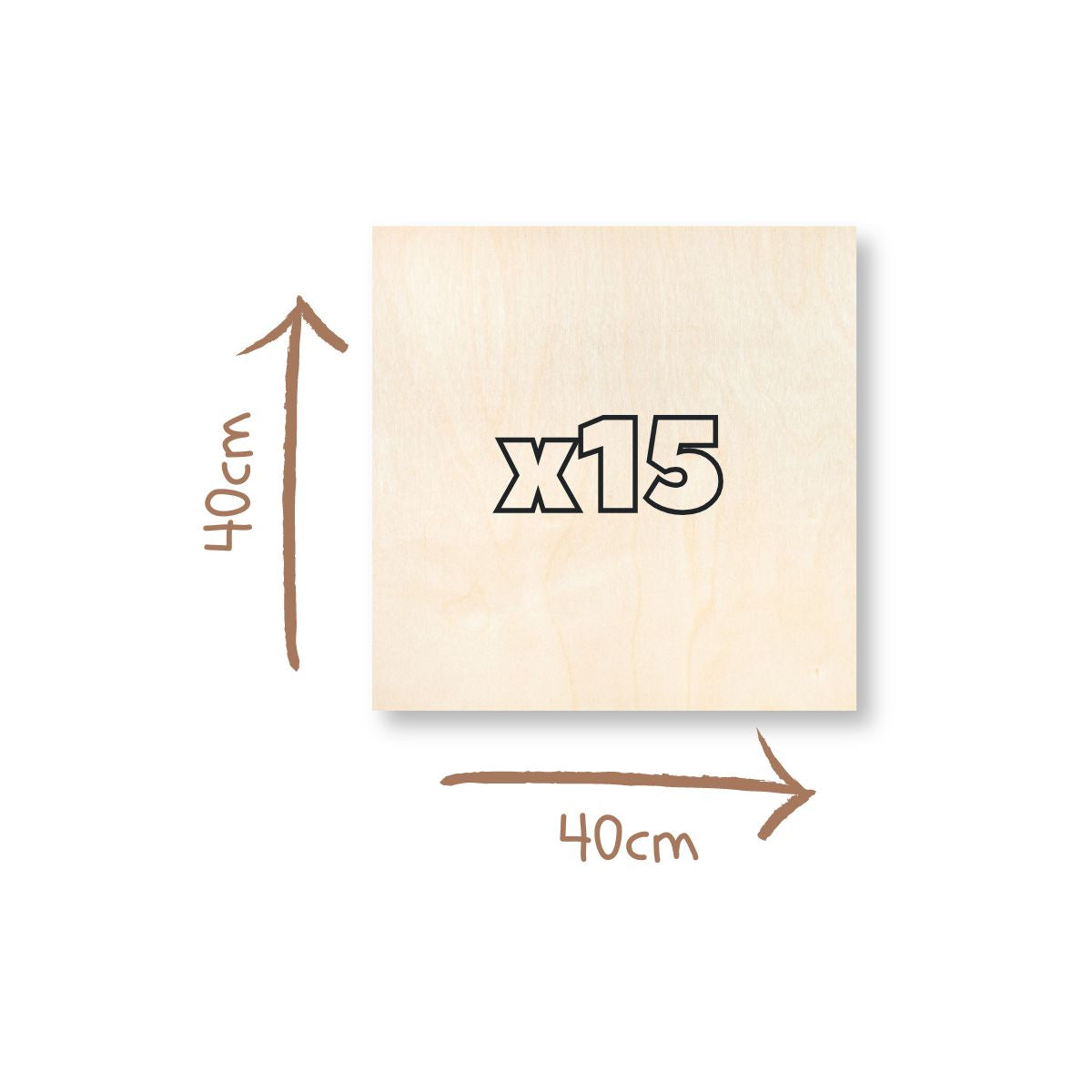 Pack Contreplaqué Laser 40x40cm Premium - Peuplier